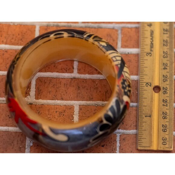 7 inch, Vintage Art Nouveau Tropical Trees Abstract Bangle - WX9 - Picture 3 of 3